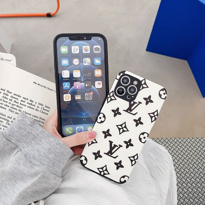 Fashion Black LV Soft Case iP iPhone 6 6S 7 8 + Plus X XR SE 2020 XS Max 11 12 Mini Pro Max