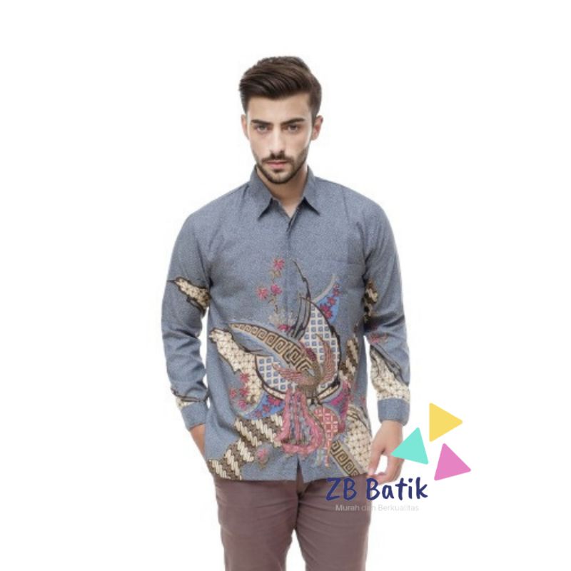 Batik Semi Sutra Pria Lengan Panjang / Kemeja Batik Pria / Batik Pria / Atasan Batik / Kemeja Batik Pria Lengan Panjang / Batik Pria Lengan Panjang Premium / Batik Pria Lengan Panjang Modern / Baju Kemeja Batik Pria / Batik Sutra Pria Lengan Panjang