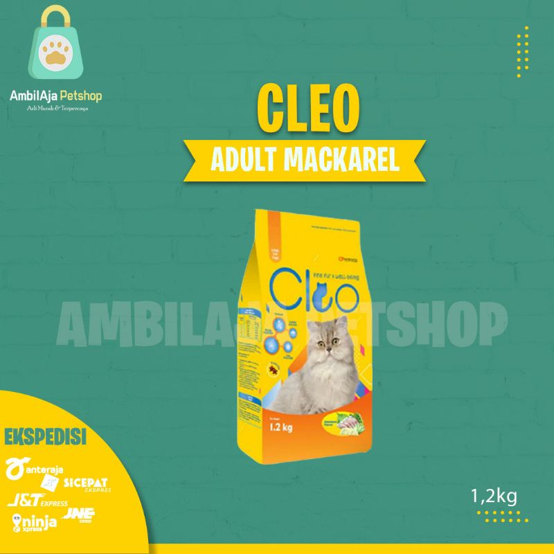 Makanan kucing CLEO 1,2kg MACKEREL ADULT