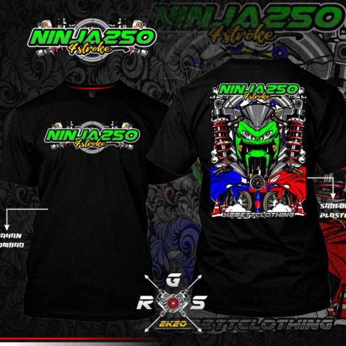 Jual KAOS NINJA MODIFIKASI KAWASAKI NINJA FI 250 NIMBU TANGAN PENDEK