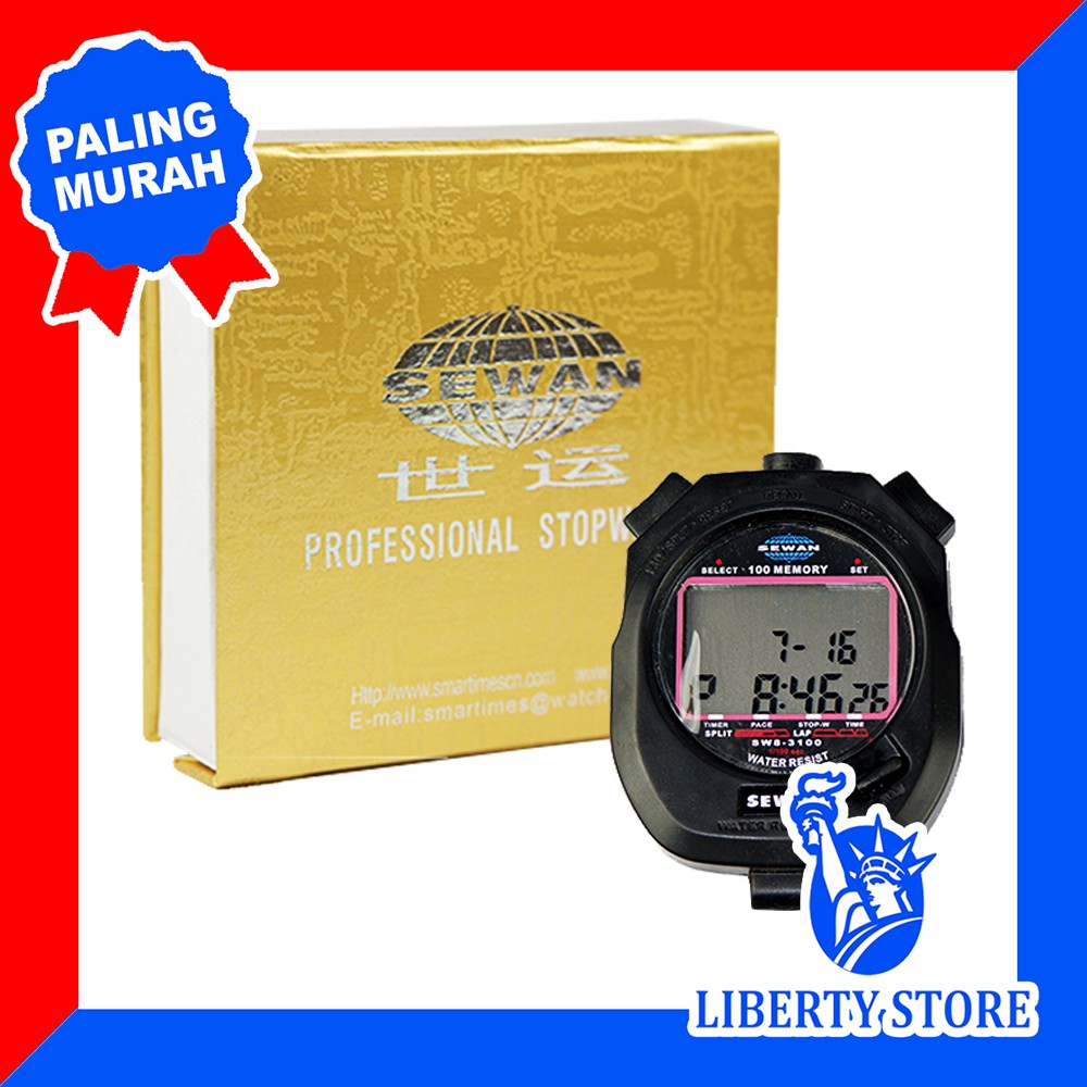 Stopwatch Olahraga Genggam Original SEWAN 100 Memori