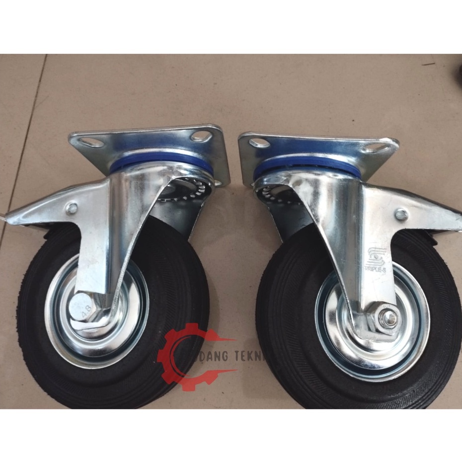 RODA KARET 5INCH HIDUP + REM TRIPLE S / RODA KARET 5 INCH HIDUP + REM