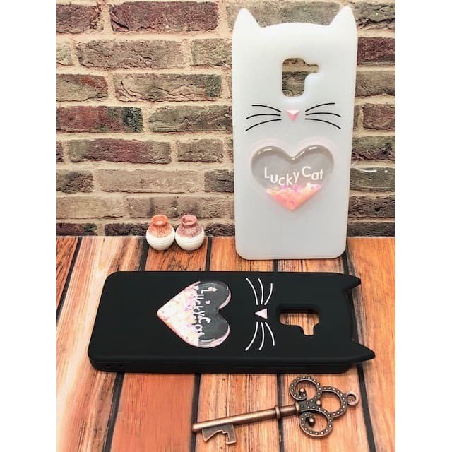 Samsung A8 Plus Case Bentuk Motif Silikon Gambar Lucky Cat Glitter