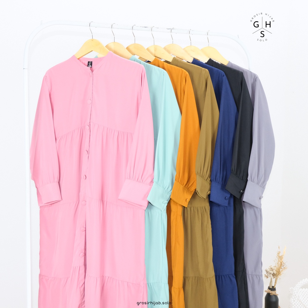 (MSB) GAMIS MIDI RAINBOW DAILY FULL KANCING BUSUI DRESS WOLFIS