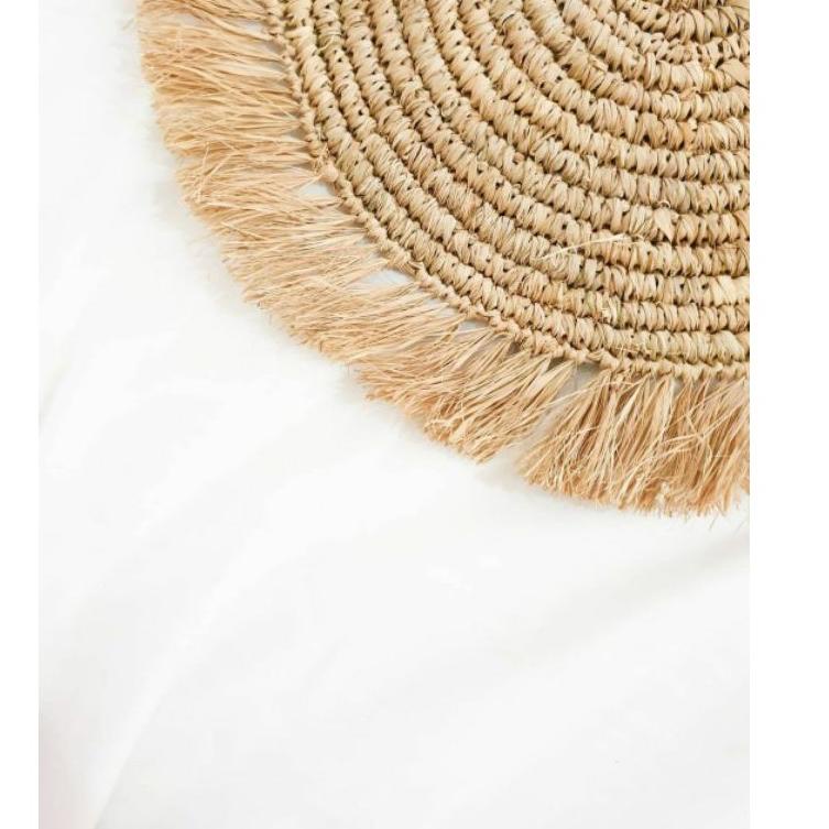 iqz PLACEMAT BESAR alas piring eceng gondok,mendong,agel gajih rumbai rotan walldecor banana hiasan 