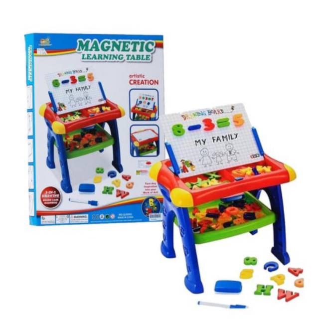 Mainan magnetic board learning table meja belajar magnet