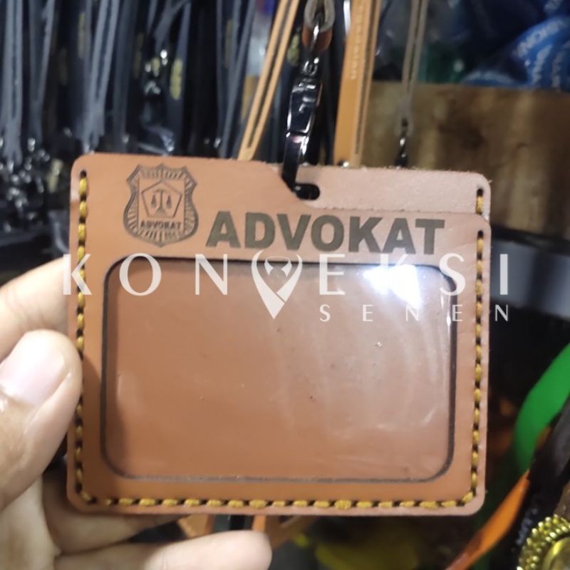 gantungan kulit id card advokat kulit asli