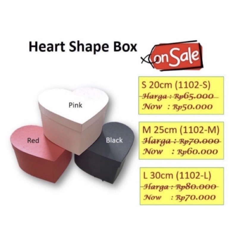 

Heart Shape Box Hati Box Lebaran Hardbox 1102S Box Bunga Supplier Barang Florist Supply Sistsini