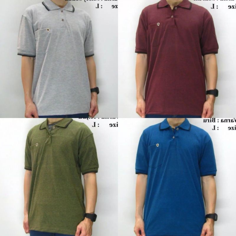 Kaos kerah polos/kaos kerah saku/kaos kerah polo shirt/kaos kerah terlaris/pakaian kaos pria