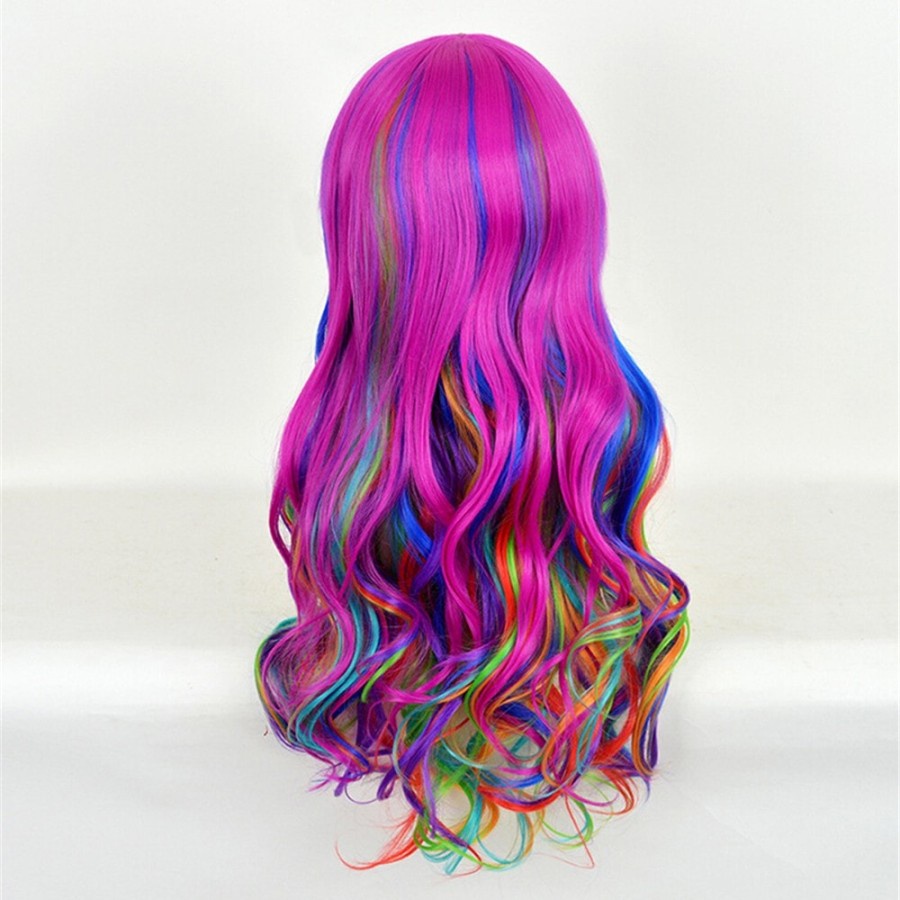 Wig Warna Warni panjang rambut wavy bergelombang cosplay idol lingerie