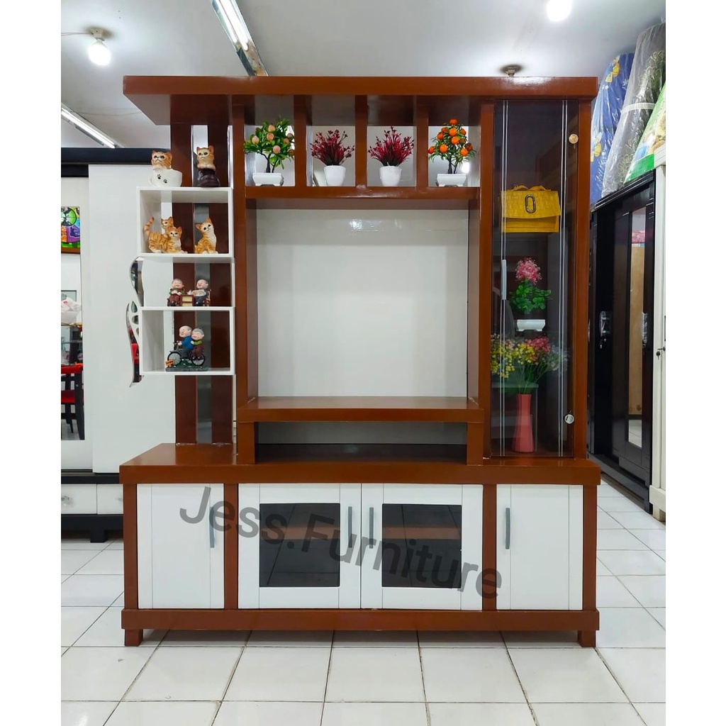 Pajangan TV 32in Partisi TV Minimalis / partisi ruangan /Bufet TV Multitriplek Halus pajangan TV Min