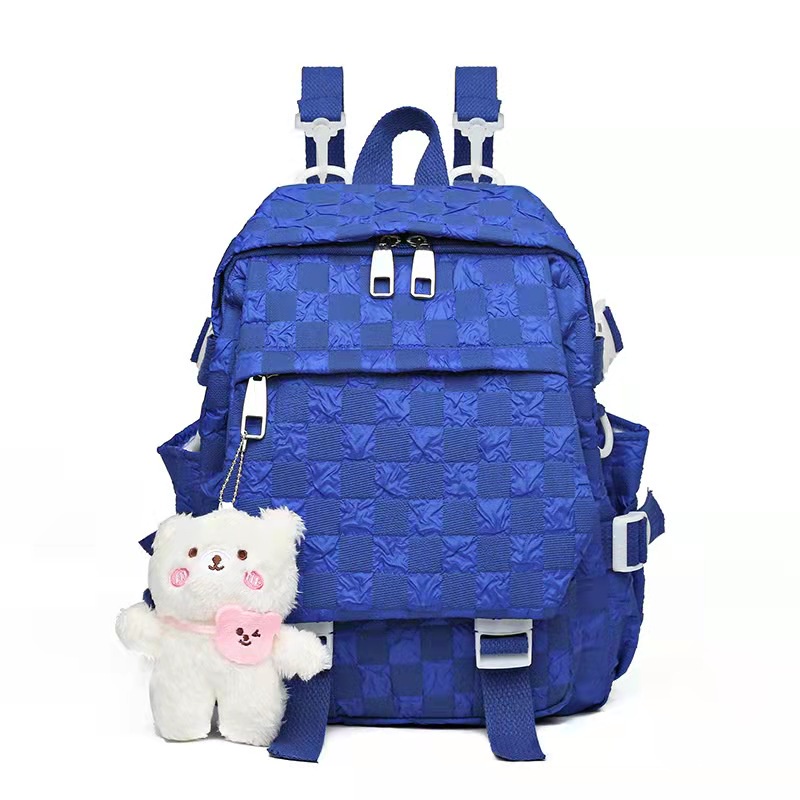 BJ43535 (DAPAT BONEKA) - BLACK/BLUE/GREEN/GRAY/PINK - TAS RANSEL BACKPACK PUNGGUNG WANITA FASHION KOREA CHINA IMPORT MODIS ELEGAN TERMURAH TERLARIS TERBARU BAGSTORE JAKARTA TAS BATAM BQ3535
