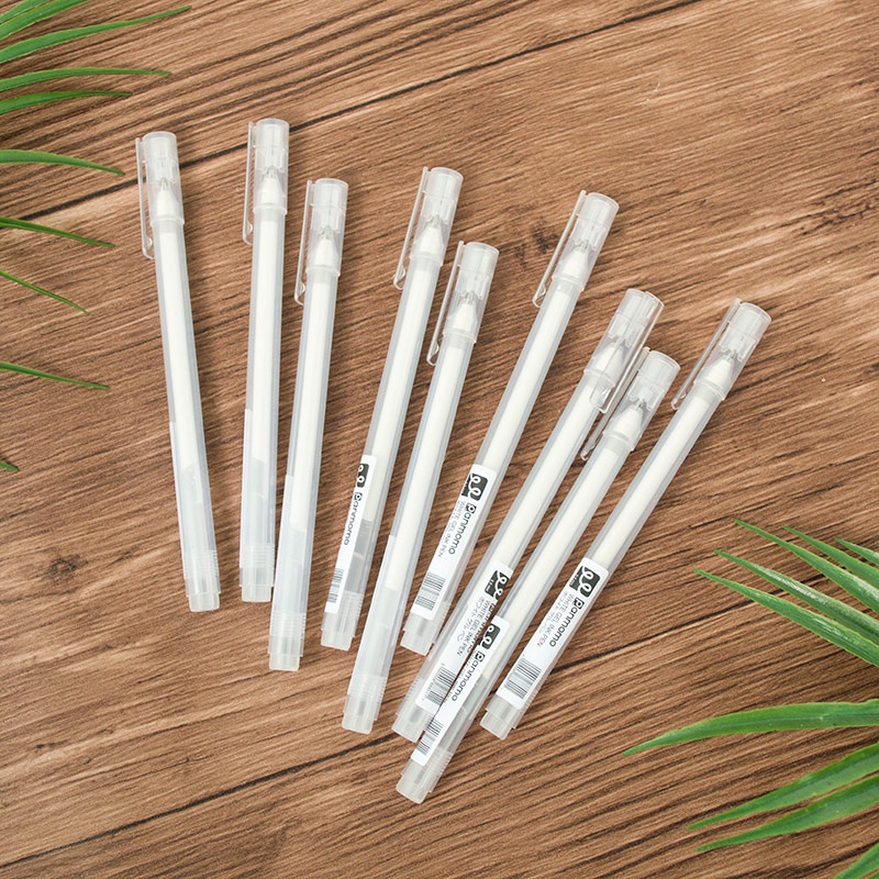 1 Pcs Pure White Ballpoint Gel Pen | Pena Bolpoin Gel Tinta Silver Untuk DIY dan Lettering Pulpen | Tinta Emas Panmomo - Lettering Gel Ink Pen 0.5mm