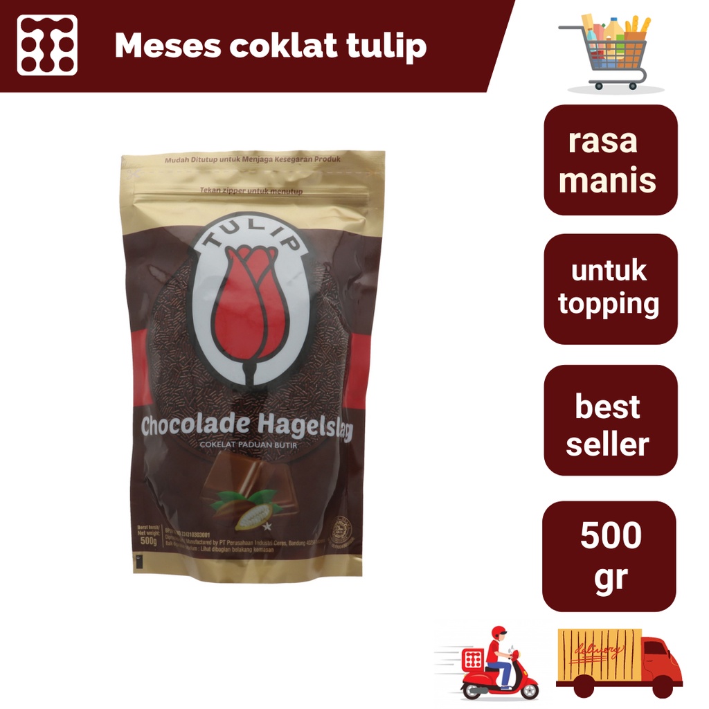 

Meses Coklat Hagelslag Tulip 500 Gram Pouch Original Pabrik