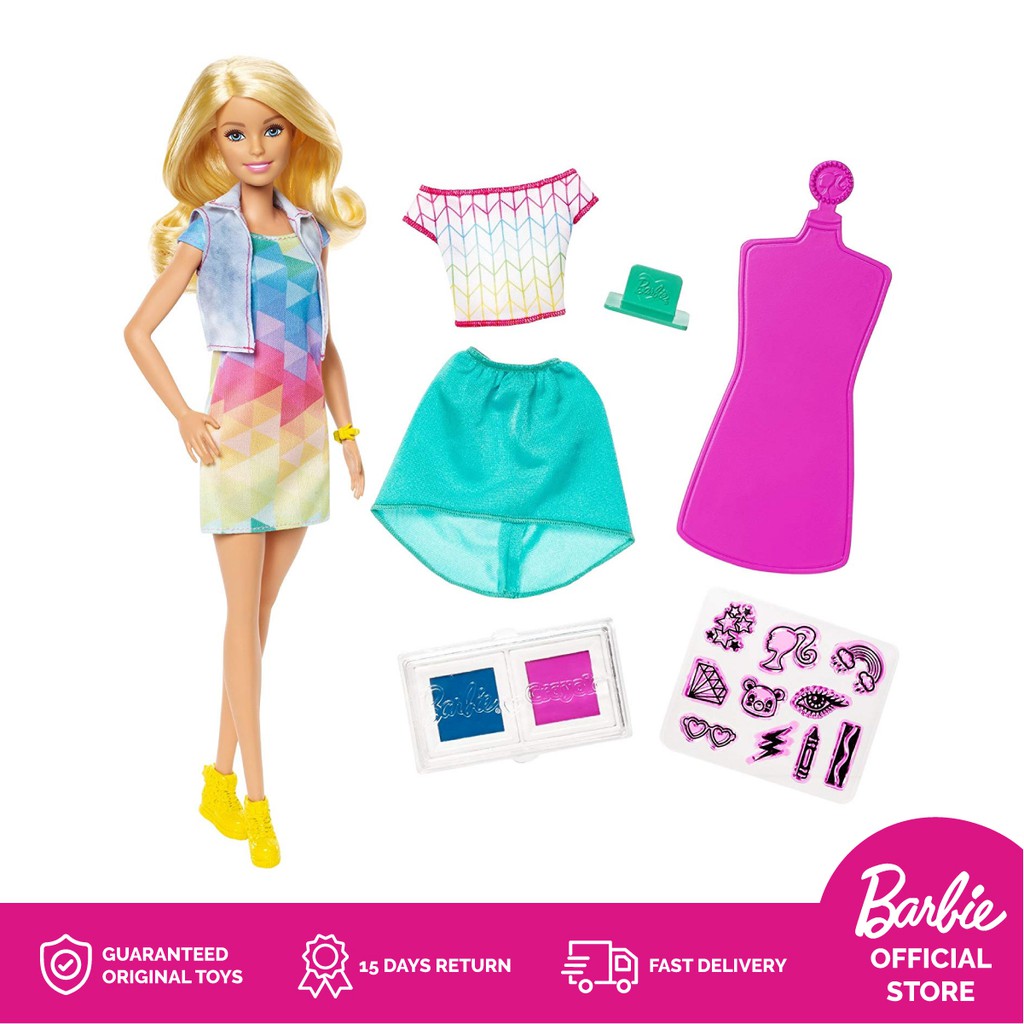 Barbie Crayola Color Stamp Fashion Doll Mainan  Boneka 