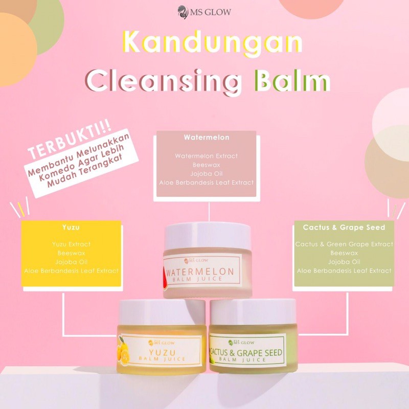 (Bisa COD) CLEANSING BALM Ms Glow Pilih Variasi Ori Agen Resmi BEKASI JKT Cikarang Cibitung