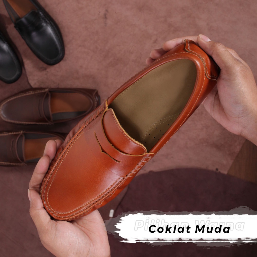 Sepatu Kulit Pria Asli Terbaik Sepatu Kantor Casual Kasual Kulit Sapi Asli Premium FR02 GARANSI ORIGINAL