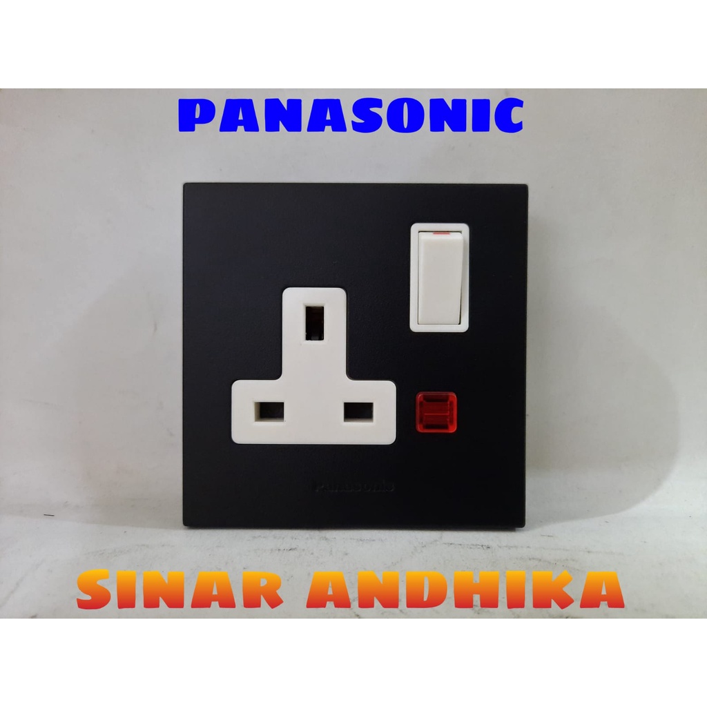 STOP KONTAK AC 13A 250V HITAM STYLE E PANASONIC (ONLY STOP KONTAK) WBSJ 1214B