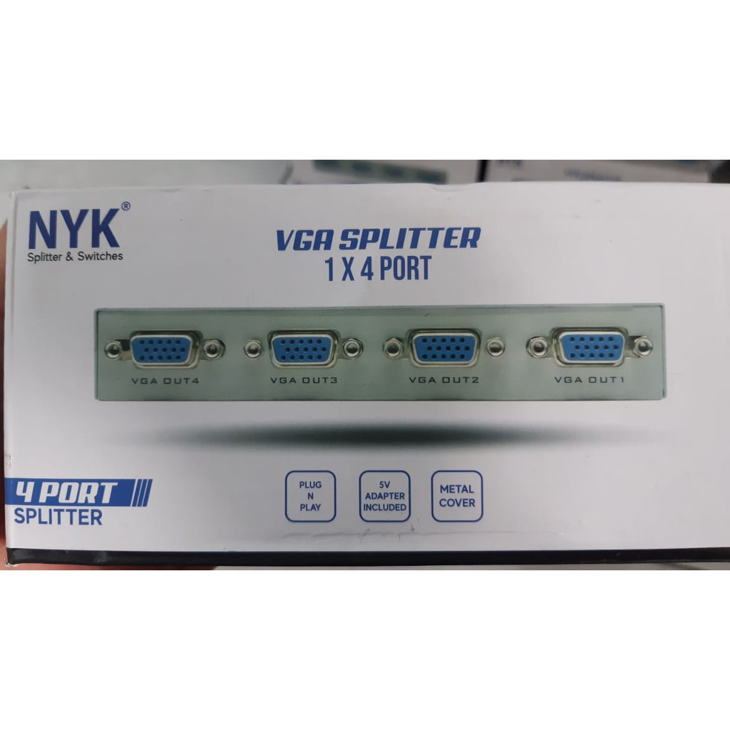 NYK VGA Splitter 4Port 1-4 Metal