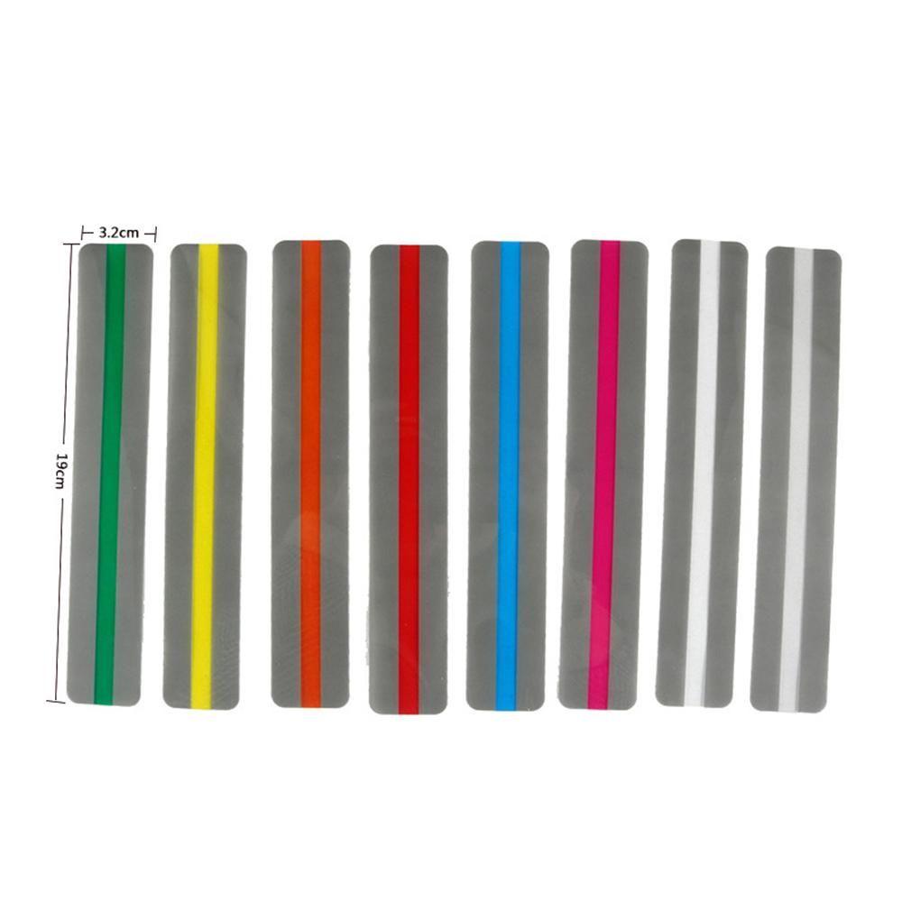 R-flower 8pcs/Set Bookmark Plastik Warna-Warni Efek Neon Cahaya Portabel Ditandai Warna Warni Tape Plastik Kreativitas Sorot Strip