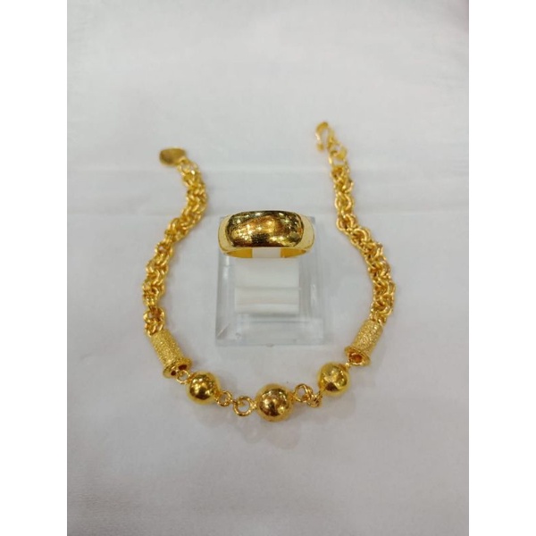 gelang set cincin lapis emas khas aceh