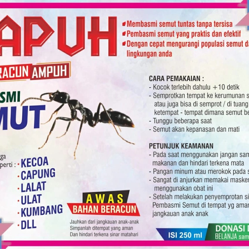 OBAT SEMPROT AMPUH PEMBASMI SEMUTRACUN / OBAT ANTI SEMUT / PENGUSIR SEMUT / OBAT SEMUT SUPER AMPUH ORIGINAL