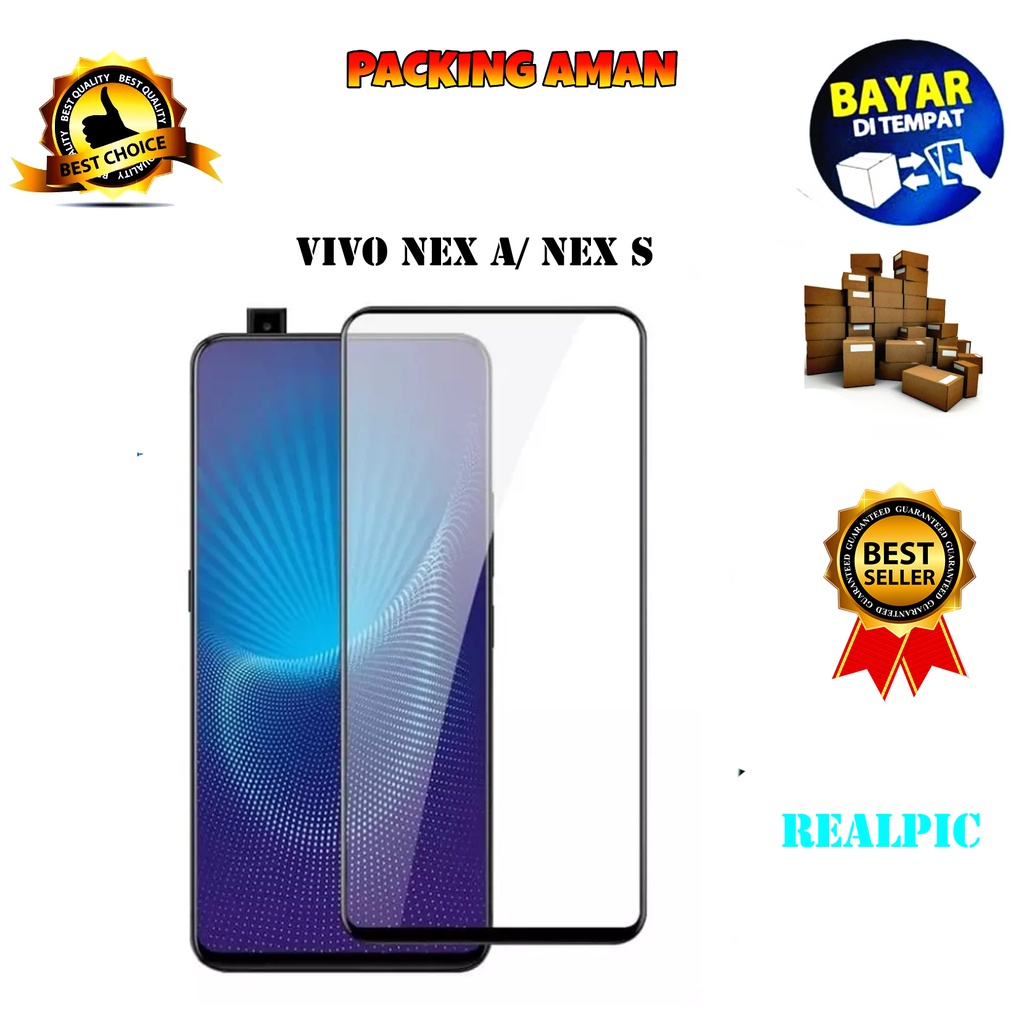 Tempered Glass Vivo Nex A Vivo Nex S Full Cover / Full Screen Protector Anti Gores