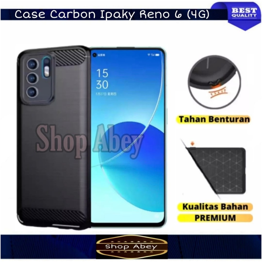 CASE CARBON OPPO RENO 6 4G ULTRA SLIM CARBON FIBER PREMIUM SOFTCASE OPPO RENO 6 4G - NEW