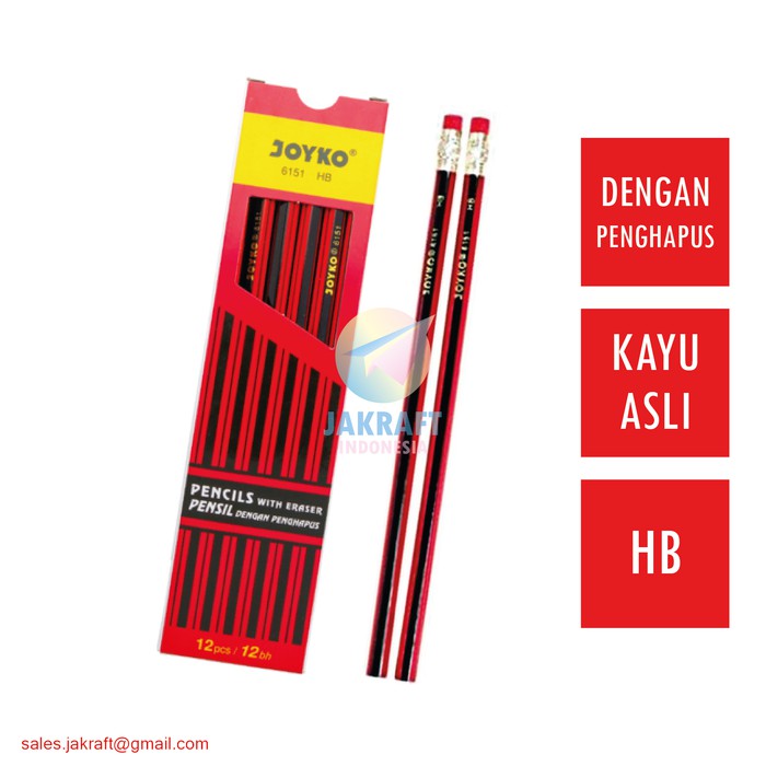 

MURAH PENSIL JOYKO 6151 HB DENGAN PENGHAPUS KAYU ASLI MURAH BERKUALITAS