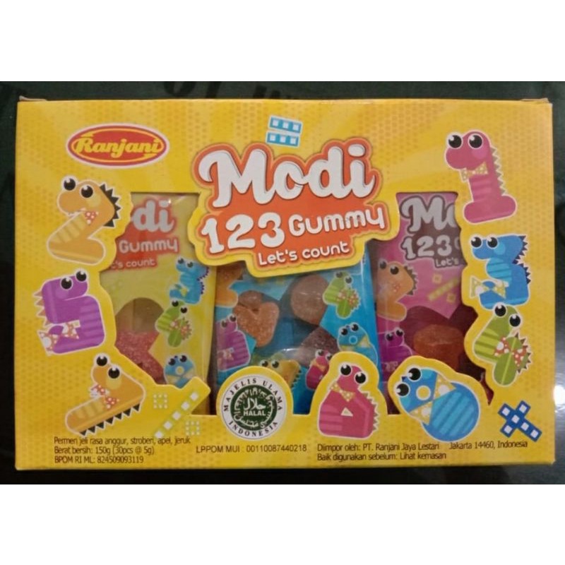 

Modi Gummy 123 ( isi 30 pcs @5gr )