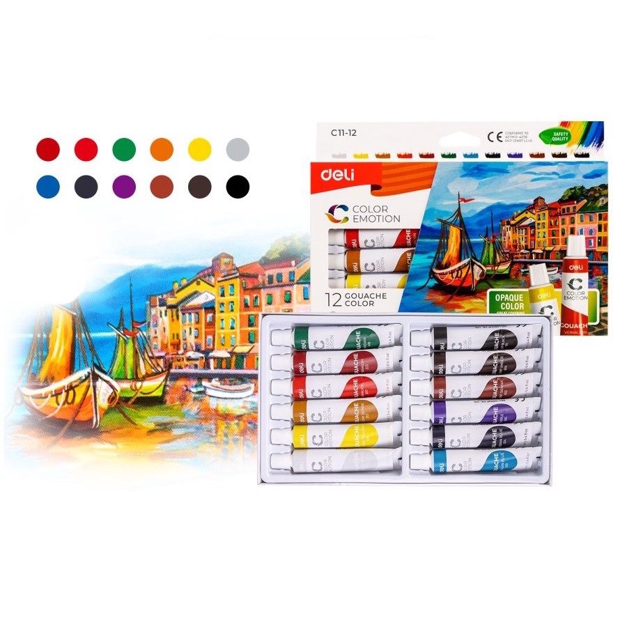 

Deli | Cat Guas (Gouache Paint) Color Emotion | 12 Warna | EC11-12