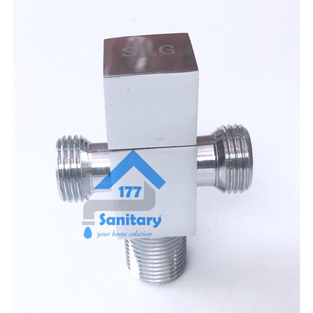 Stop kran cabang minimalis FIo60302- stop keran double  kran shower T cabang shower sanitary177 /H2
