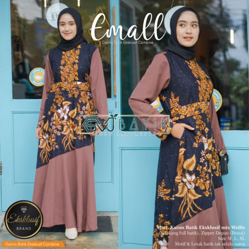 GAMIS BATIK MOTIF KOMBINASI TERBARU MAXY DRESS BATIK WANITA MODEL TERBARU KONDANGAN PESTA KATUN MODE