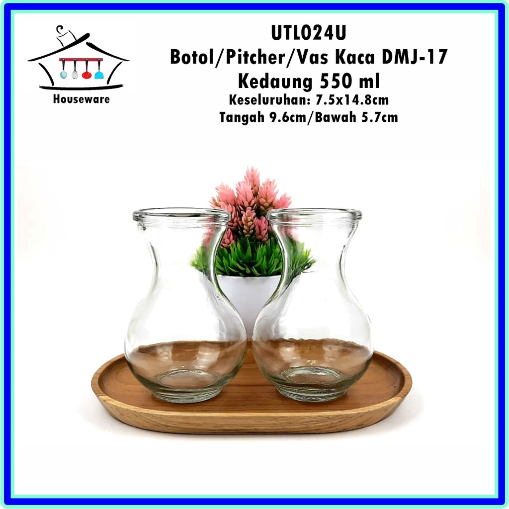 UTL024U Botol Pitcher Vas Kaca DMJ-17 Kedaung 550 ml