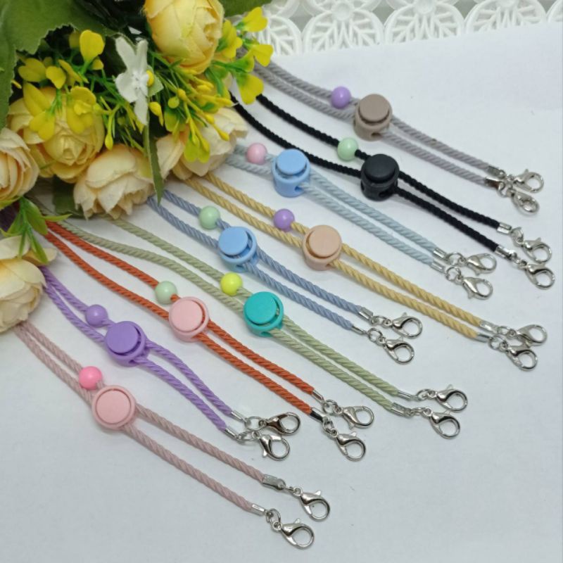 Strap Mask Kalung Masker Hijab 2 in 1 Strap Masker Elastis Stretchy Tali Headloop Strap Mask Kekinia