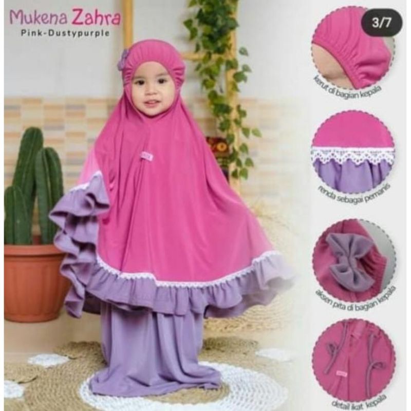 mukena anak aksen pita dan renda/mukena anak bahan jeresy