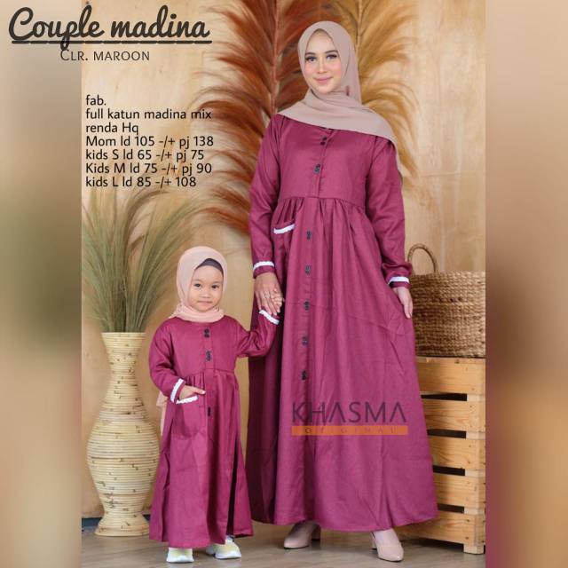 Dress Couple Madina Ibu dan Anak - baju muslim anak - dress anak