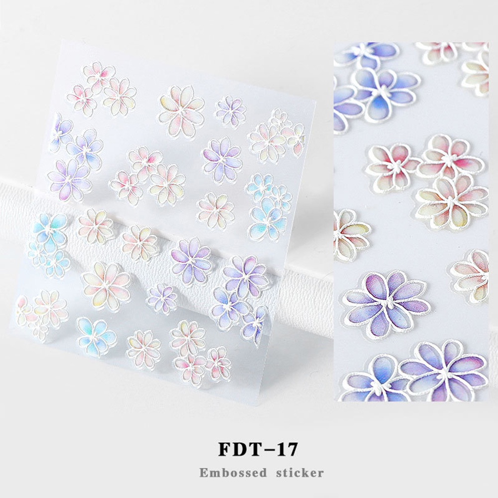 Providence 1 Sheet 5D Flower Nail Stickers Art Decals Self-Adhesive Manicure Decorations