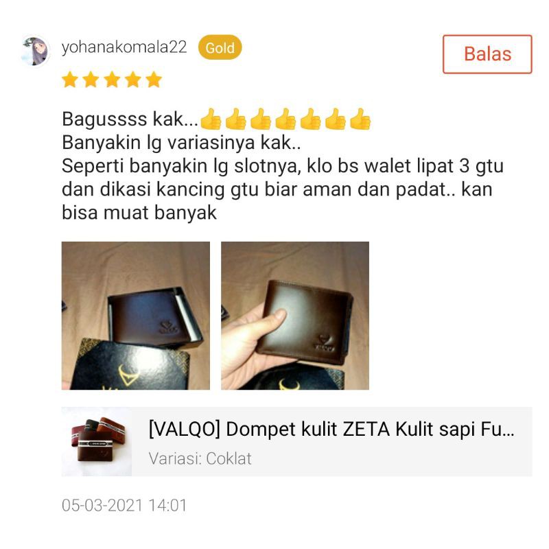 [VALQO] Dompet ZETA Kulit sapi Full Tanpa furing Cowok Pria Laki bisa COD