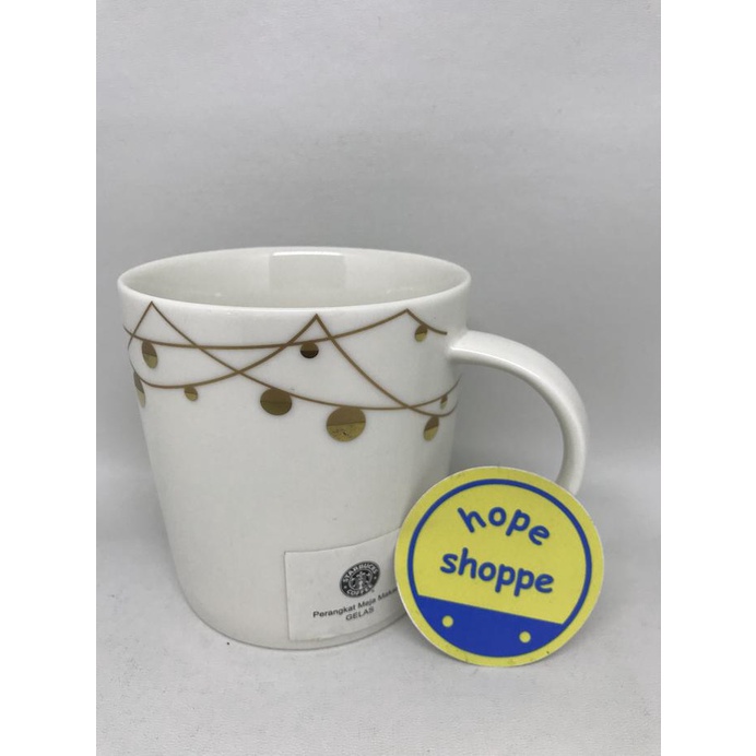Mug Gelas - Starbucks Original Mug With Golden Light Ornament Gelas Cangkir Kaca