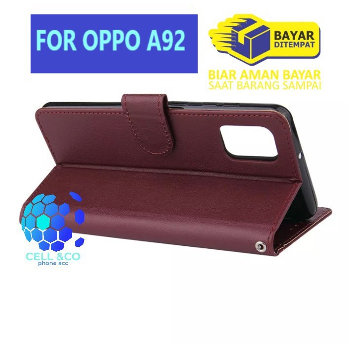 Flip cover  OPPO A92 Flip case buka tutup kesing hp casing flip case leather wallet