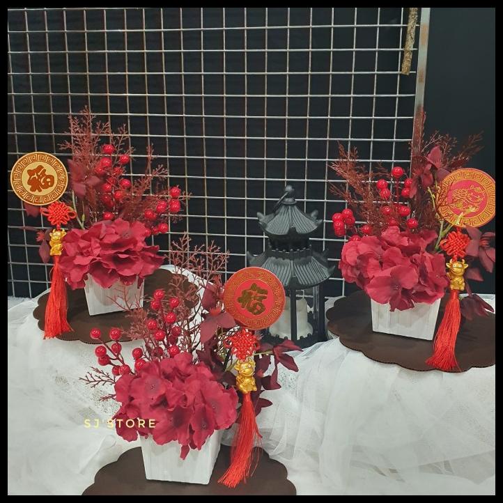 Hiasan Meja Imlek Parcel Bunga