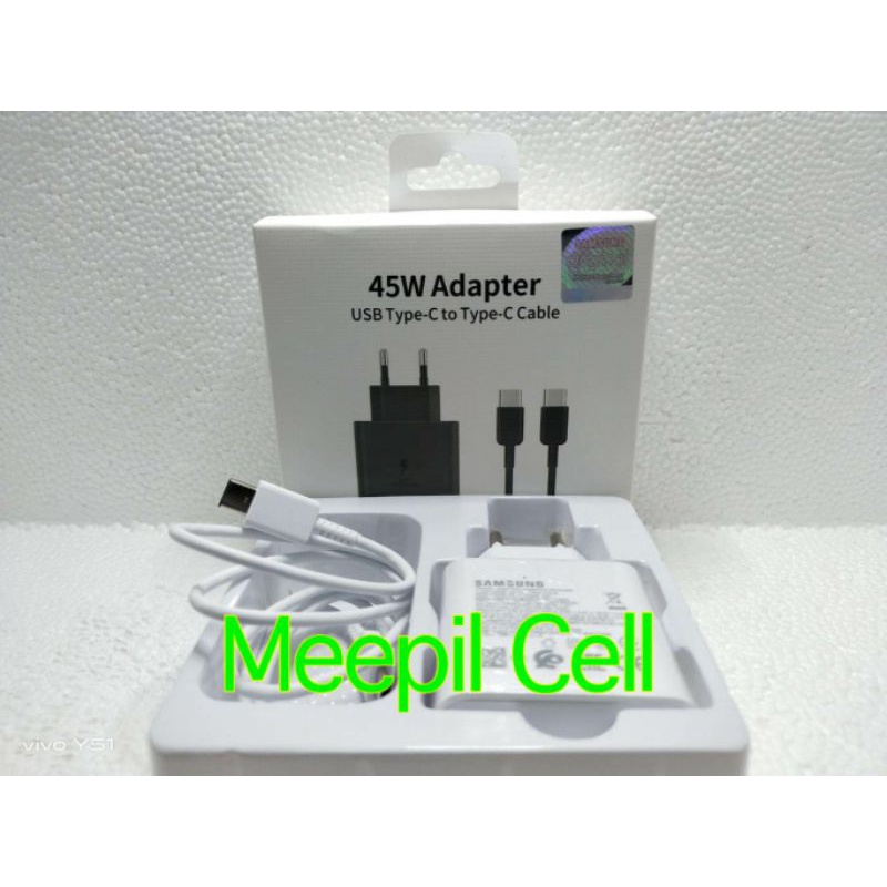CHARGER CASAN SAMSUNG NOTE 20 ORIGINAL 100% EP-TA845 SUPER FAST CHARGING TYPE C TO TYPE C
