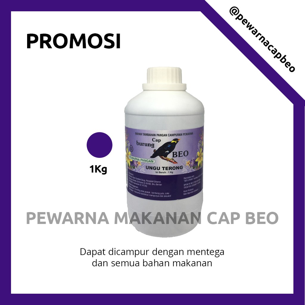 

PEWARNA MAKANAN MURAH Warna Ungu Terong 1kg Cap Beo