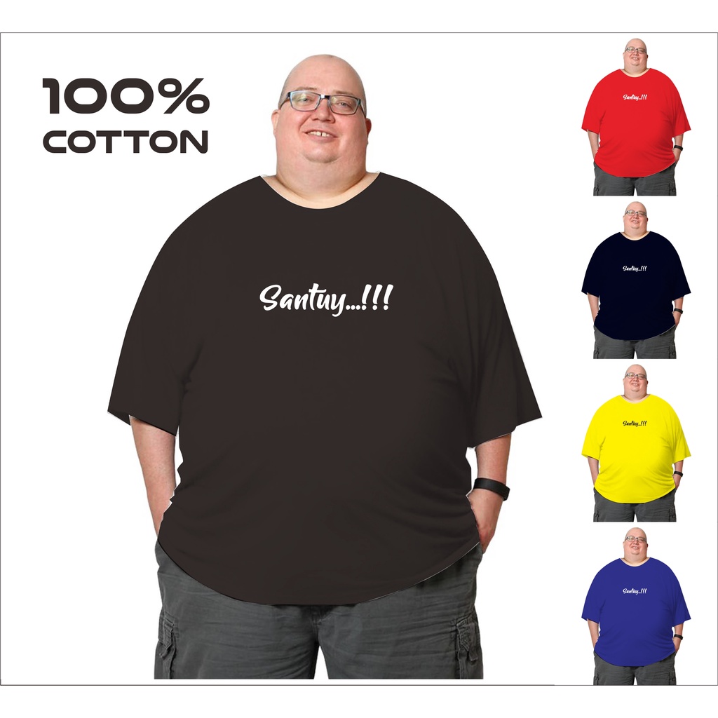 KAOS JUMBO 2XL 3XL 4XL 5XL 6XL KAOS DISTRO SANTUY KAOS PRIA JUMBO