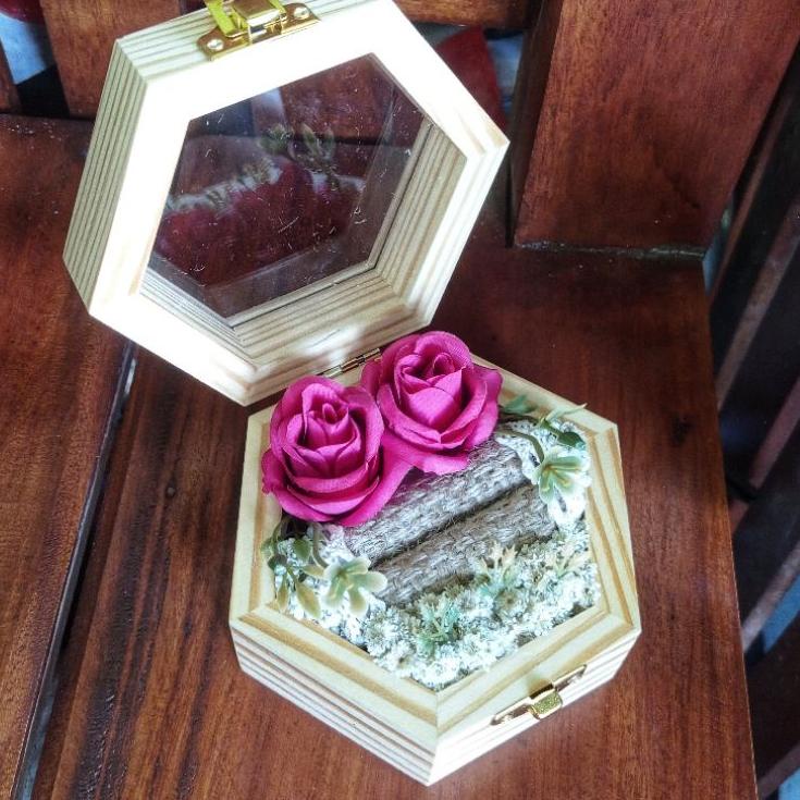 MURAH MERIAH.. KOTAK CINCIN  || RING BOX ||  KOTAK KAYU Jati Belanda  || CINCIN TUNANGAN  || HEXA KA