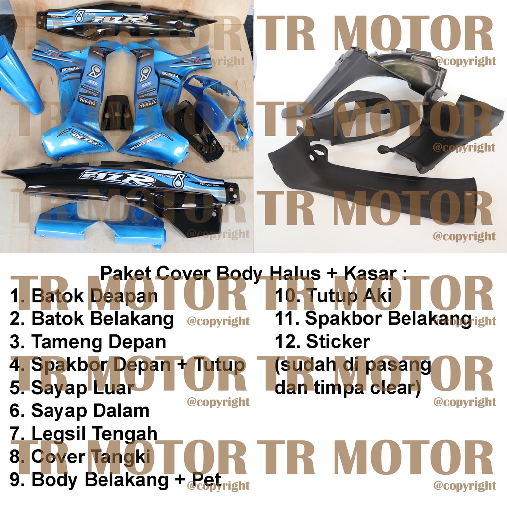 Cover Body Fizr F1zr Petronas Biru Metalik Full Set Halus Cover Bodi Yamaha Fiz r