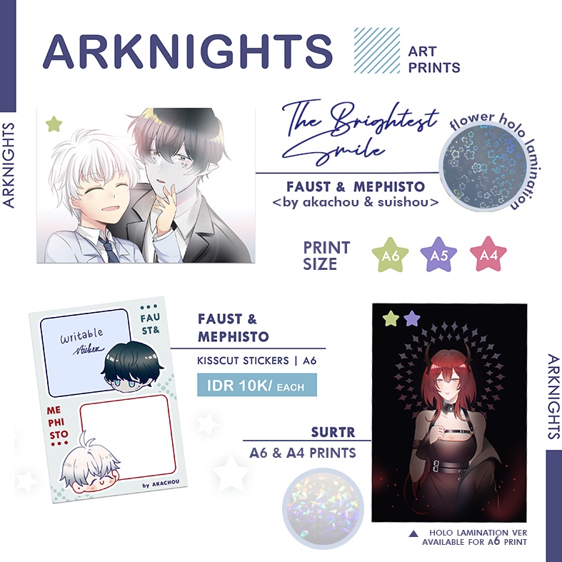 Arknights Art Prints / Faust Mephisto Sticker Notes