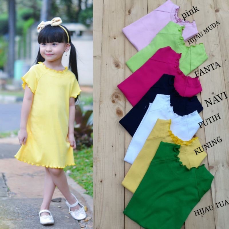 Dress narnia bahan rib melar untuk anak usia 3-5 tahun