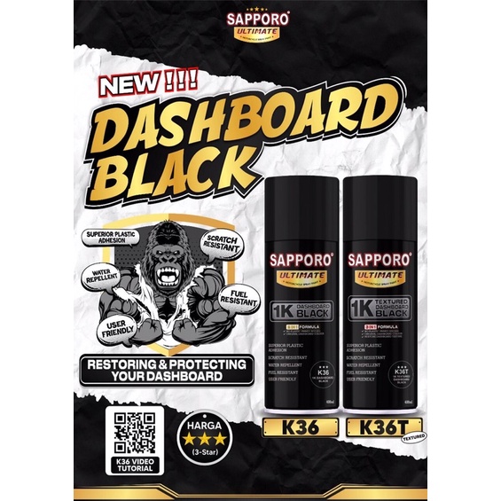 SAPPORO ULTIMATE DASHBOARD BLACK BODY KASAR 400 ML